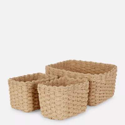 Lot de 3 paniers de rangements tressés